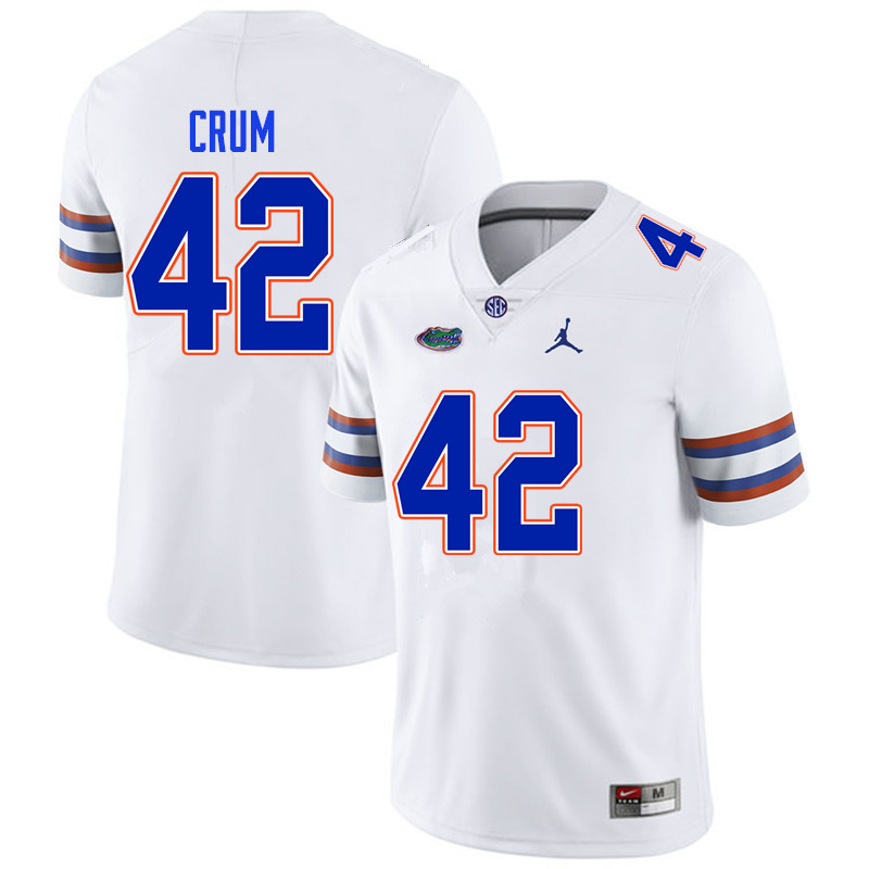 Men #42 Quaylin Crum Florida Gators College Football Jerseys Sale-White
